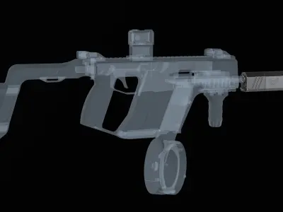 SilencerCo Osprey 9 9x19mm suppressor Low-poly 3D model
