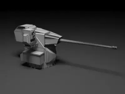 30mm CIWS Low-poly 3D model