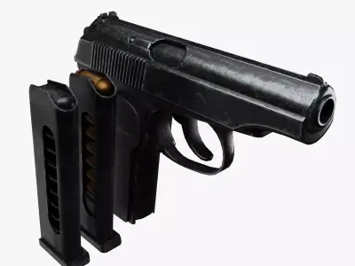 Old worn out Makarov Pistol Low-poly 3D model