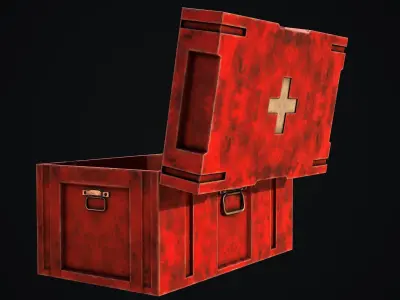 Metal Health Box Low-poly 3D model