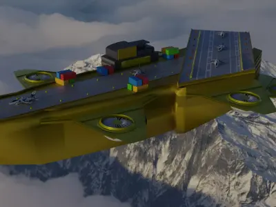 Flying Military Ship 3D model