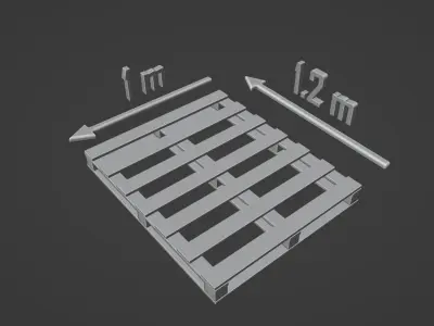 Industrial wooden pallet Low-poly 3D model