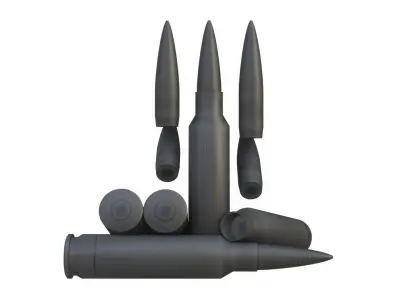 68x51mm 277 Sig Fury NGSW Cartridge Low-poly 3D model