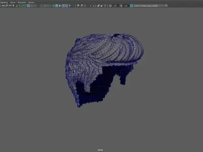 Real Time Hair Card Male Hairstyle part 11 Low-poly 3D model