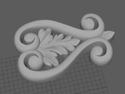 dekor scroll design 3D model purchase
