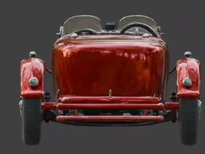 Vintage Scarlet Speedster Roadster 3D Model Low-poly 3D model