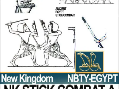 Ancient Egyptian Stick Combat NK Props Poser Daz A 3D model