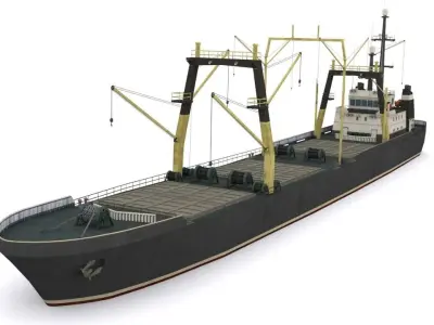 dry cargo ship Low-poly 3D model