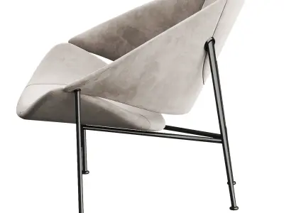GLIDER Fabric armchair 3D model