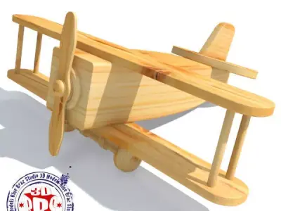 wooden airplane 3D model get