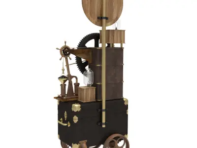 Steampunk clock 3D model