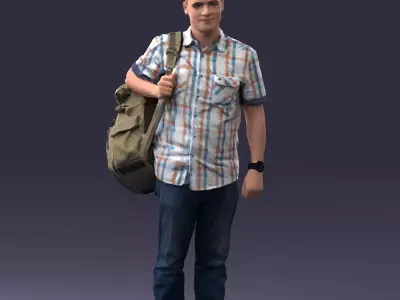 000176 Man with Backpack 0824 3dp 3D print model