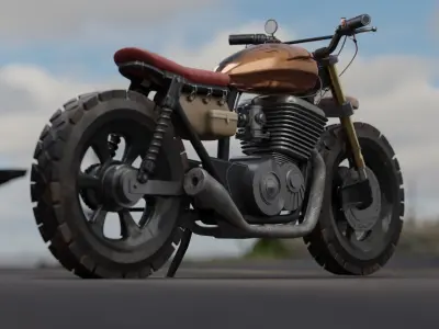 Daryl Dixons motorcycle from The Walking Dead Free 3D model