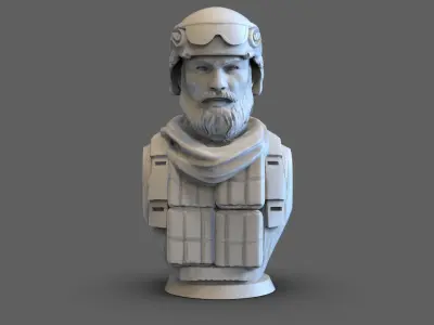 Soldier Bust 3D print model