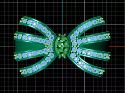 Bow tie high jewelry ring 2 part 3D print model