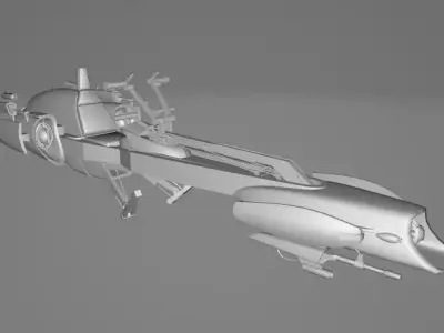 STAR WARS BARC Speeder - Low Poly Game - FBX MODEL Low-poly 3D model