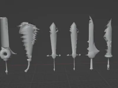 Swords Assest Pack Low-poly 3D model