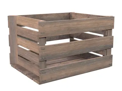 Wooden Fruit Crate 03 Low-poly 3D model