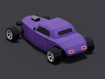Hot Rod Car Low-poly 3D model