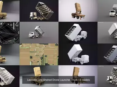Leonidas and Shahed Drone Launcher Truck 3D Model Pack