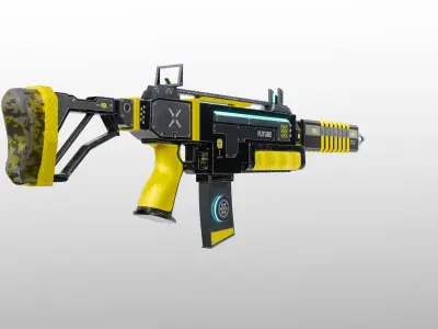 Sci-Fi Rifle Low-poly 3D model shop