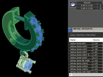 Small Size Diamond Hoop Dangle Earring 2MM 3D print model
