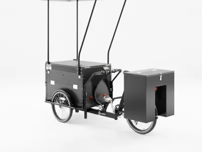 3D Model of Cargobike Cafe Low-poly 3D model