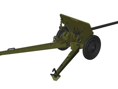 76-mm cannon 3D model