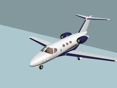 Jet ve ucak Low-poly 3D model
