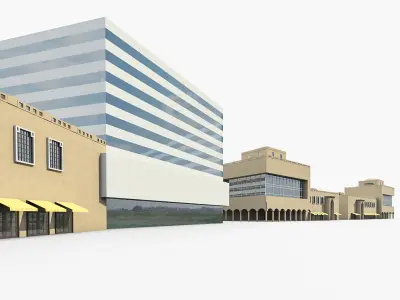 Office Buildings Collection 02  Low-poly 3D model