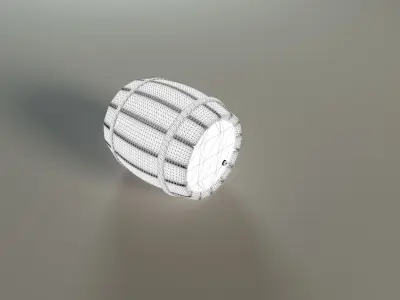 Barrel Low-poly 3D model 3
