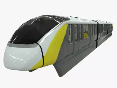 Alstom Innova monorail train Low-poly 3D model
