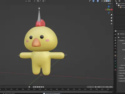 Chubby Chicken Animated for Games Low-poly 3D model