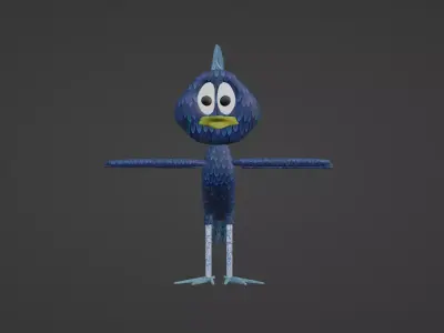 Blue bird Low-poly 3D model
