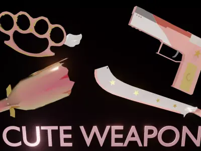 Weapon Cute pink weapon 3D model