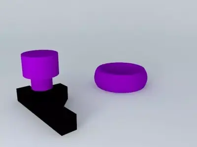 curtain rod end cap pipe holder and tie 3D model