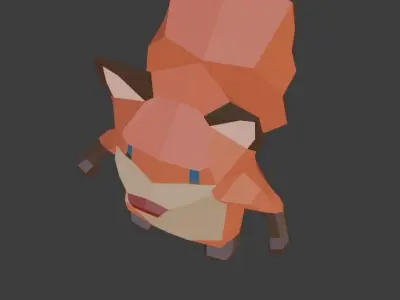 Low Poly Squirrel polygonal fox Low-poly 3D model