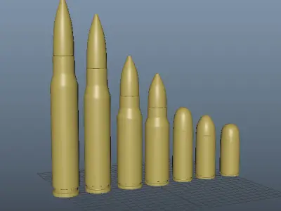 Bullets group of 3D model