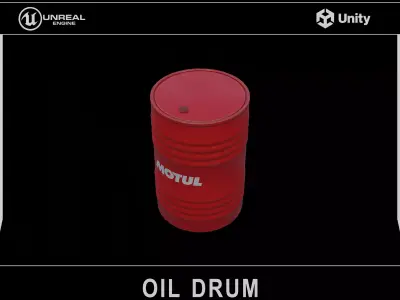 Oil Drum - Motul Low-poly 3D model