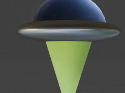 Ufo with ray 3D model