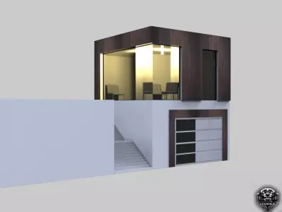 Mini Modern House Low-poly 3D model