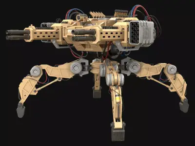 Walking Turret Concept-1-Desert 3D model