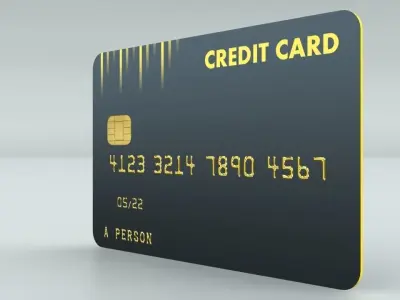 Quick and Easy High Quality Credit Card Low-poly 3D model