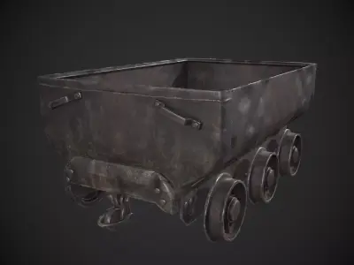 Mining Cart Low-poly 3D model