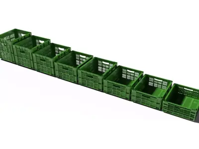 600x400mm Food and Packaging Crates 3D model