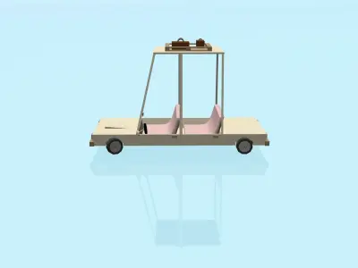 Low Poly Fantastic Car Low-poly 3D model
