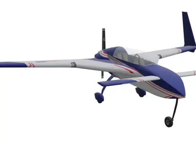 Rutan Long EZ Low-poly 3D model