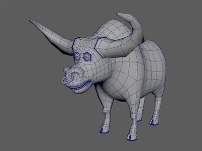 Cartoon Bull Low-poly 3D model buy