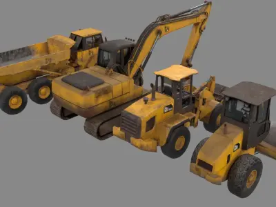Construction Vehicle pack Low-poly 3D model