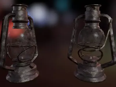 Old Lamp Low-poly 3D model